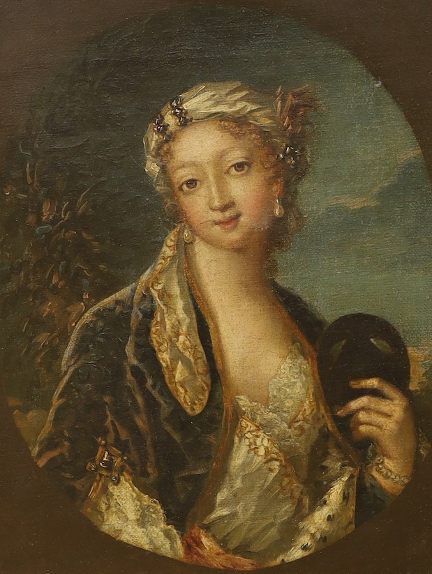 After Rosalba Carriera, (19th C.), oil on canvas, portrait of Felicita Sartori in Turkish costume, 30 x 23cm